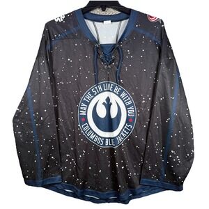 Columbus Blue Jackets Jersey Men Large Black NHL‎ Star Wars Night Giveaway RARE